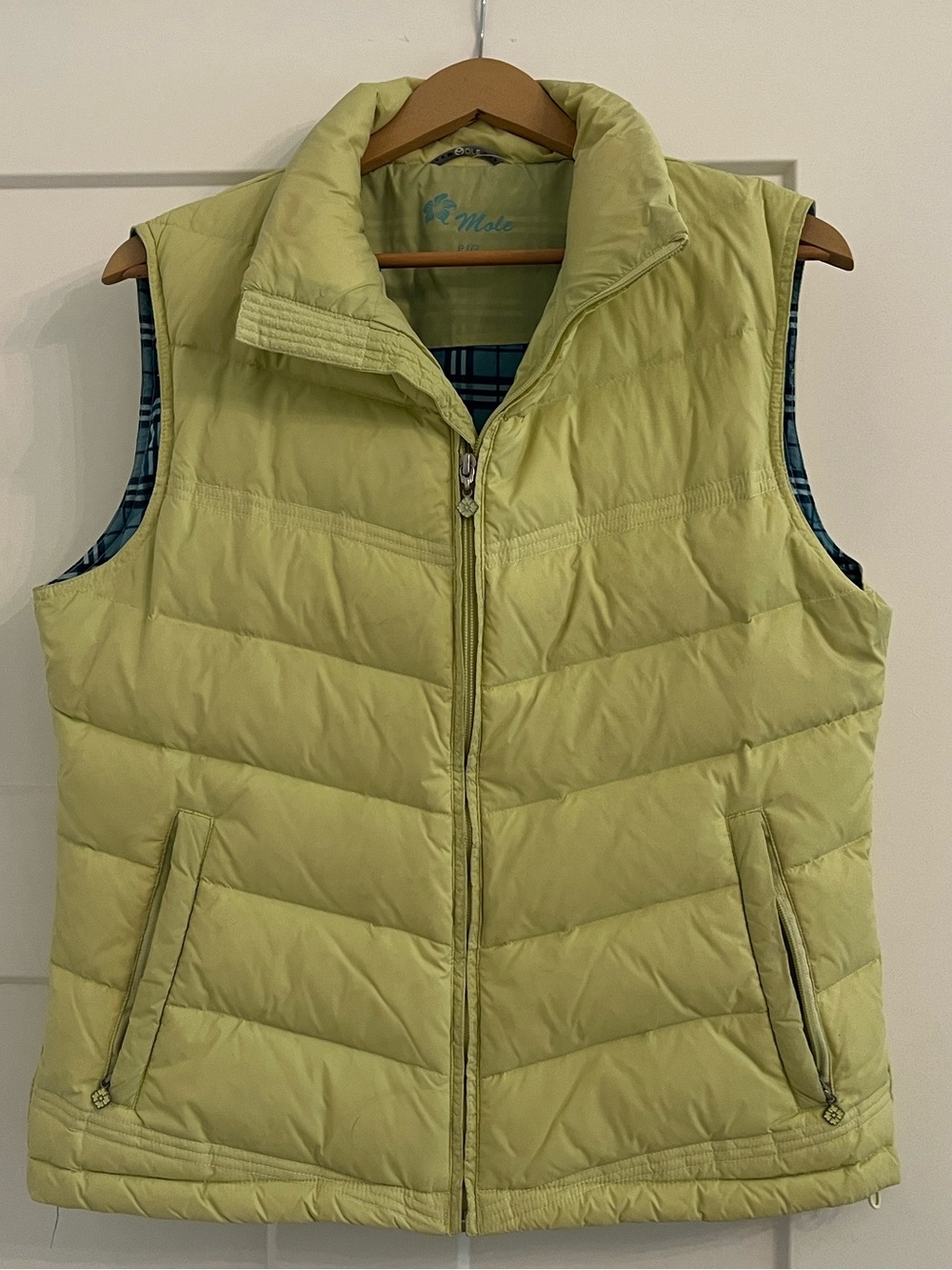 Light Yellow/Green Quilted Down Puffer Vest